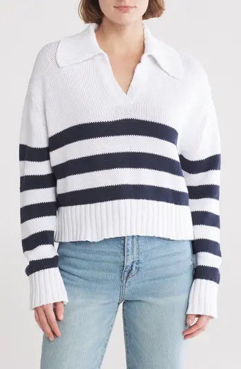 Splendid Stripe Cotton Polo Sweater | Nordstromrack | Nordstrom Rack