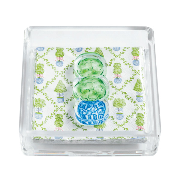 Topiary Napkin Holder And Weight Set | Mud Pie