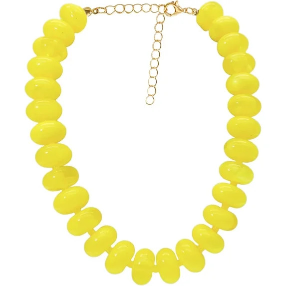 Chunky Beaded Necklace for Women Large Big Bead Choker Necklaces Trendy Boho Bold Beads Statement... | Walmart (US)