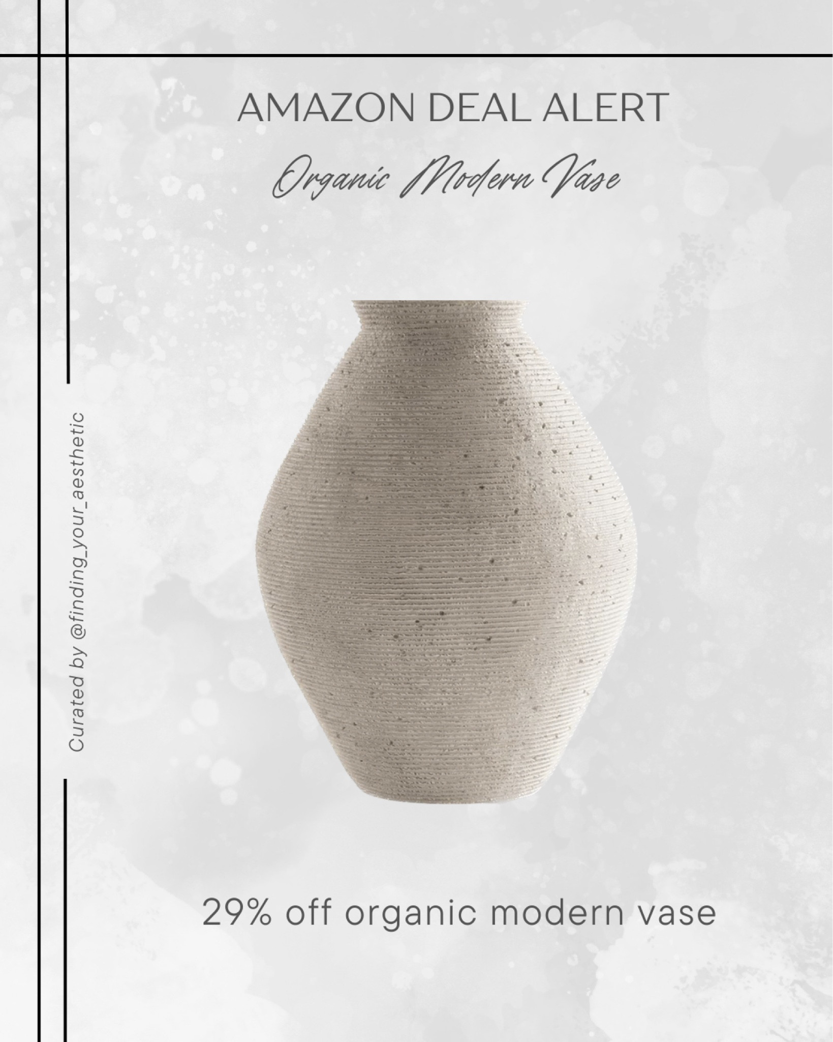 Amazon Daily Deal Alert - this gorgeous organic modern vase is now on deal for 29% off! 

Perfect for console table and coffee table styling, shelf decor, and your fall and holiday stems! 

Organic modern decor, neutral decor, ceramic vase, distressed vase, rustic vase, Amazon home, Amazon decor, Amazon deals

#LTKsalealert #LTKfindsunder100 #LTKhome