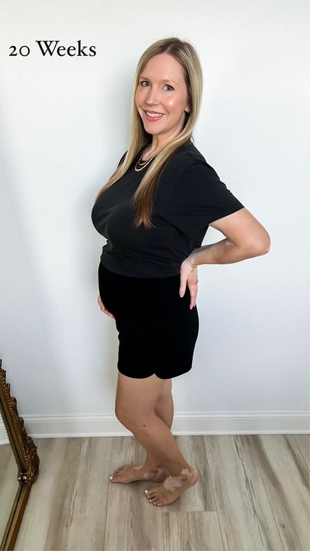This photo was taken at 20 weeks 6 days pregnant! 

I’ve linked everything I’ve been wearing for my weekly pregnancy photos. These maternity shorts are super-comfortable! 

20 weeks pregnant, pregnancy, maternity, halfway there

#LTKbump #LTKstyletip #LTKfindsunder50