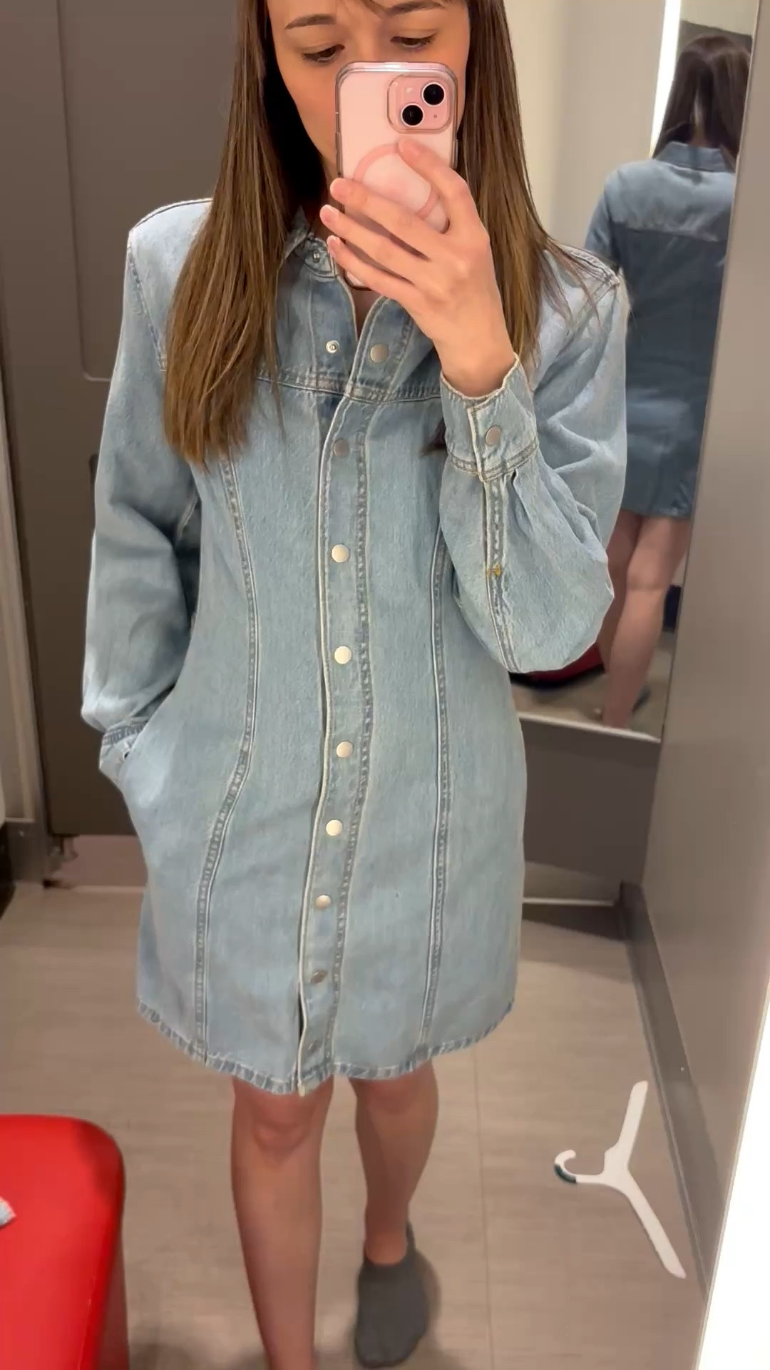 This denim dress fits perfectly!