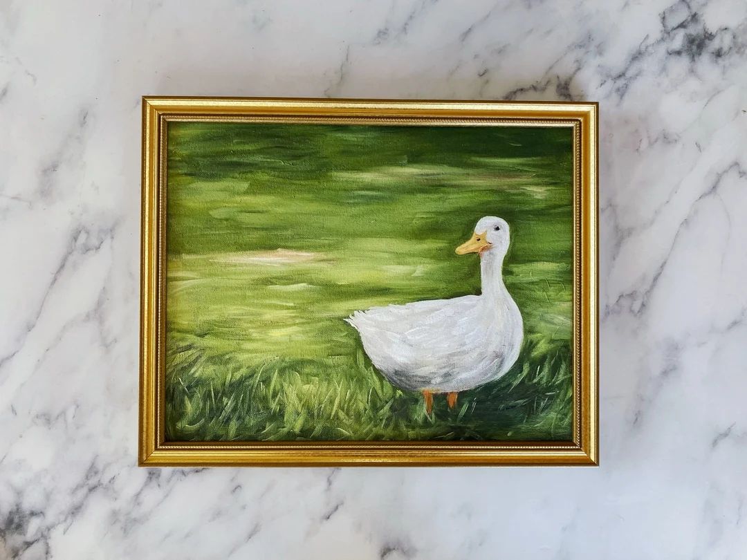 LOUISE Art Print Unframed Oil Painting Print Duck Oil Painting Print Cottage Art Farm Animal Coun... | Etsy (US)