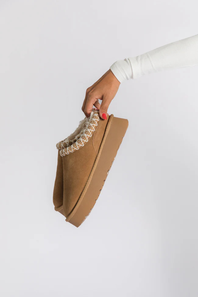 Sydney Chestnut Platform Slip-On Bootie | Pink Lily