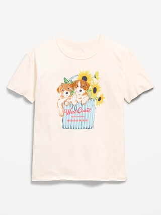 Short-Sleeve Oversized Graphic T-Shirt for Girls | Old Navy (US)