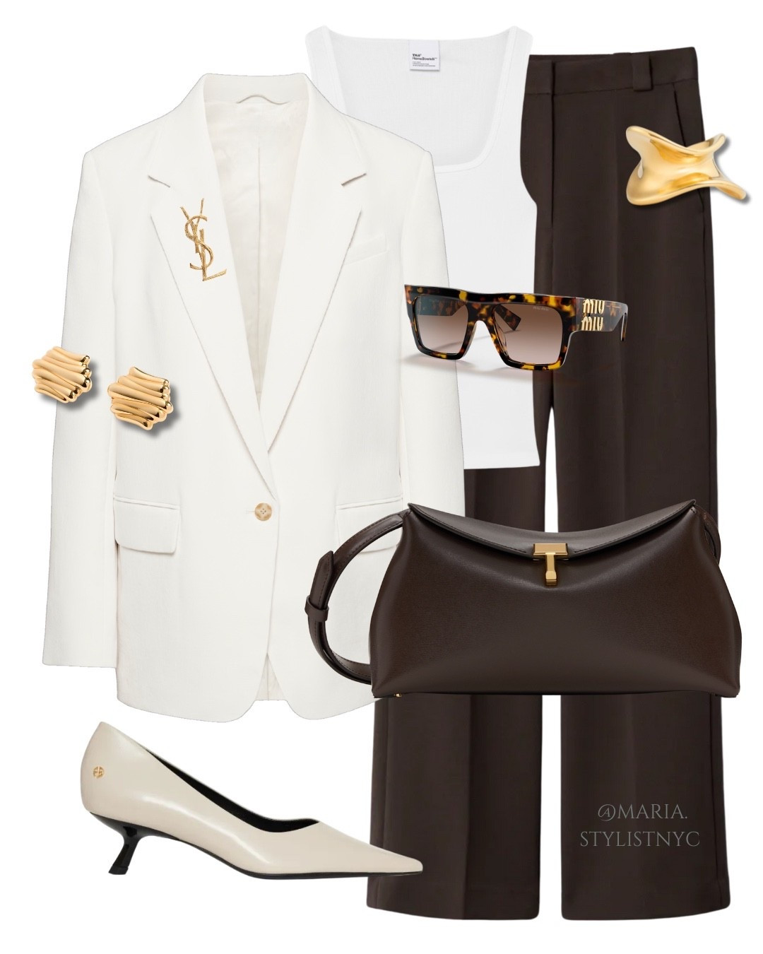 Thanksgiving Outfit 💫✨ White blazer, espresso brown pants, pumps, brown clutch Toteme 🥰🤎✨

#LTKStyleTip #LTKHoliday #LTKItBag
