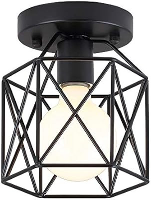 KOONTING Retro Vintage Industrial Flush Mount Ceiling Light, Mini Painting Metal Pendant Light Ce... | Amazon (US)