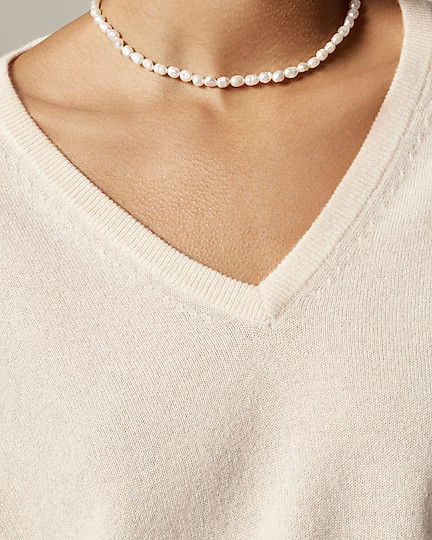 Cashmere relaxed cropped V-neck sweater | J. Crew US