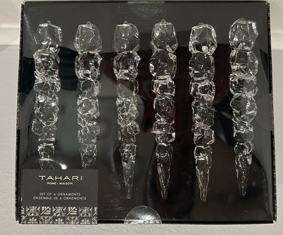 6 PIECES NIB TAHARI HOME  ACRYLIC ICICLE ORNAMENTS SET | eBay US