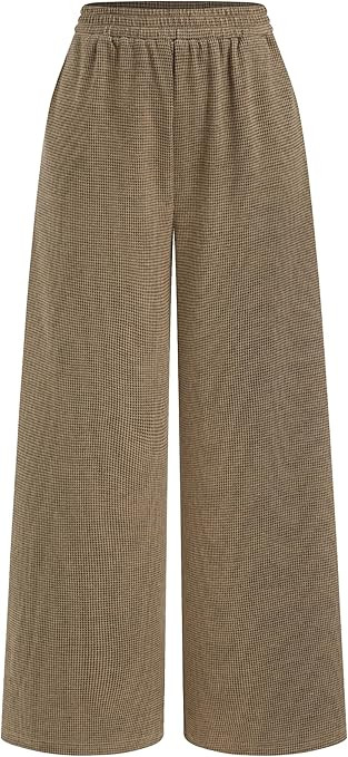 CIDER Women Leopard Print Wide Leg Lounge Pants Sweatpants Elastic Waist Casual Trousers with Poc... | Amazon (US)