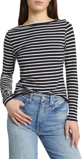 Stripe Long Sleeve Boatneck T-Shirt | Nordstrom