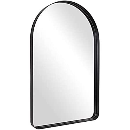 BEAUTYPEAK Wall Mounted Mirror, 24"x36" Arch Bathroom Mirror, Black Vanity Wall Mirror w/ Metal Fram | Amazon (US)