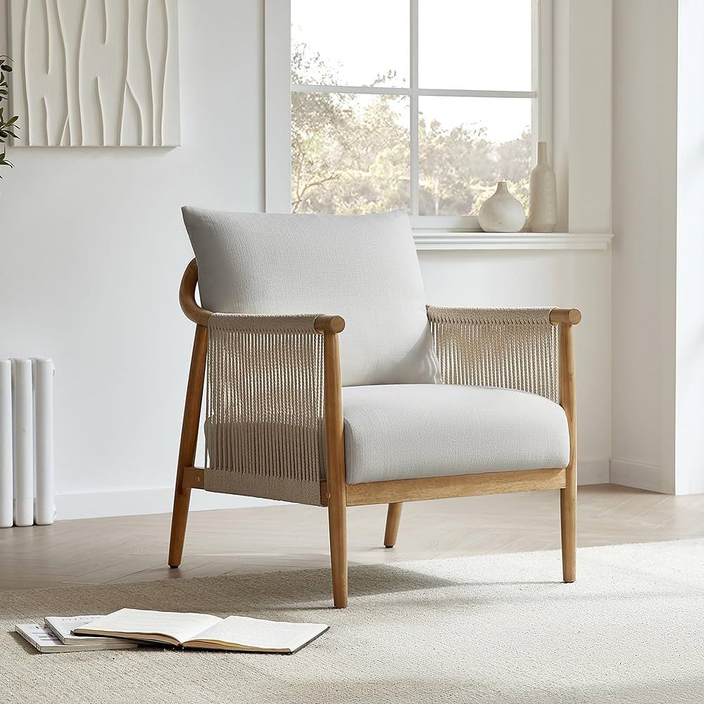 CHITA Braid Armchair, Modern Accent Chair for Living Room, Light Grey | Amazon (US)
