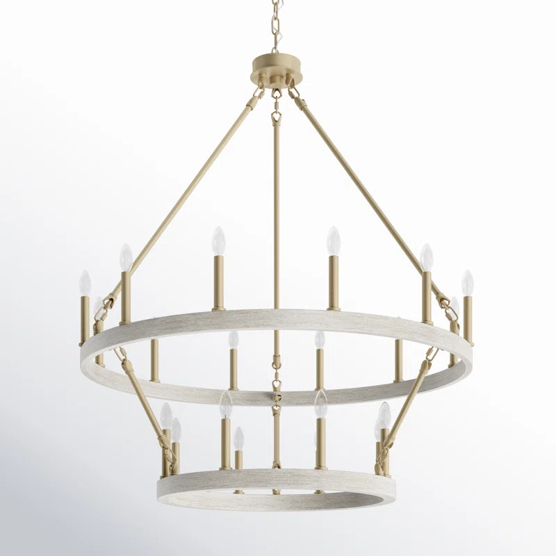 Lark Manor™ Avalee 20 - Light Steel Dimmable Wagon Wheel Chandelier & Reviews | Wayfair | Wayfair North America