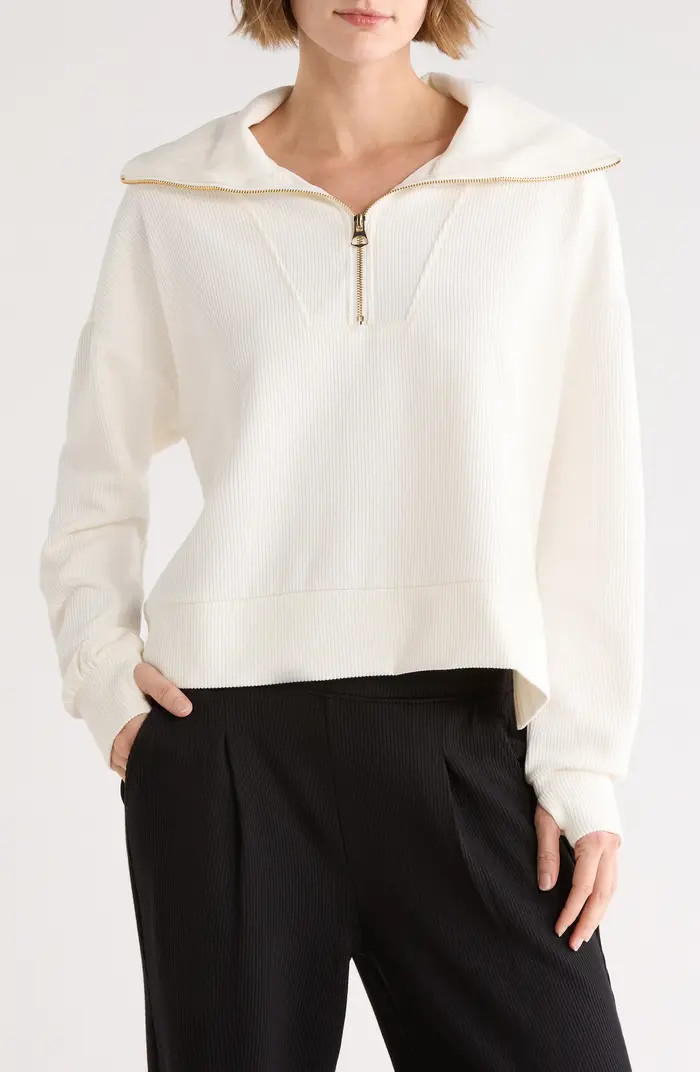 Ribbed Scuba Half Zip Sweatshirt | Nordstrom Rack