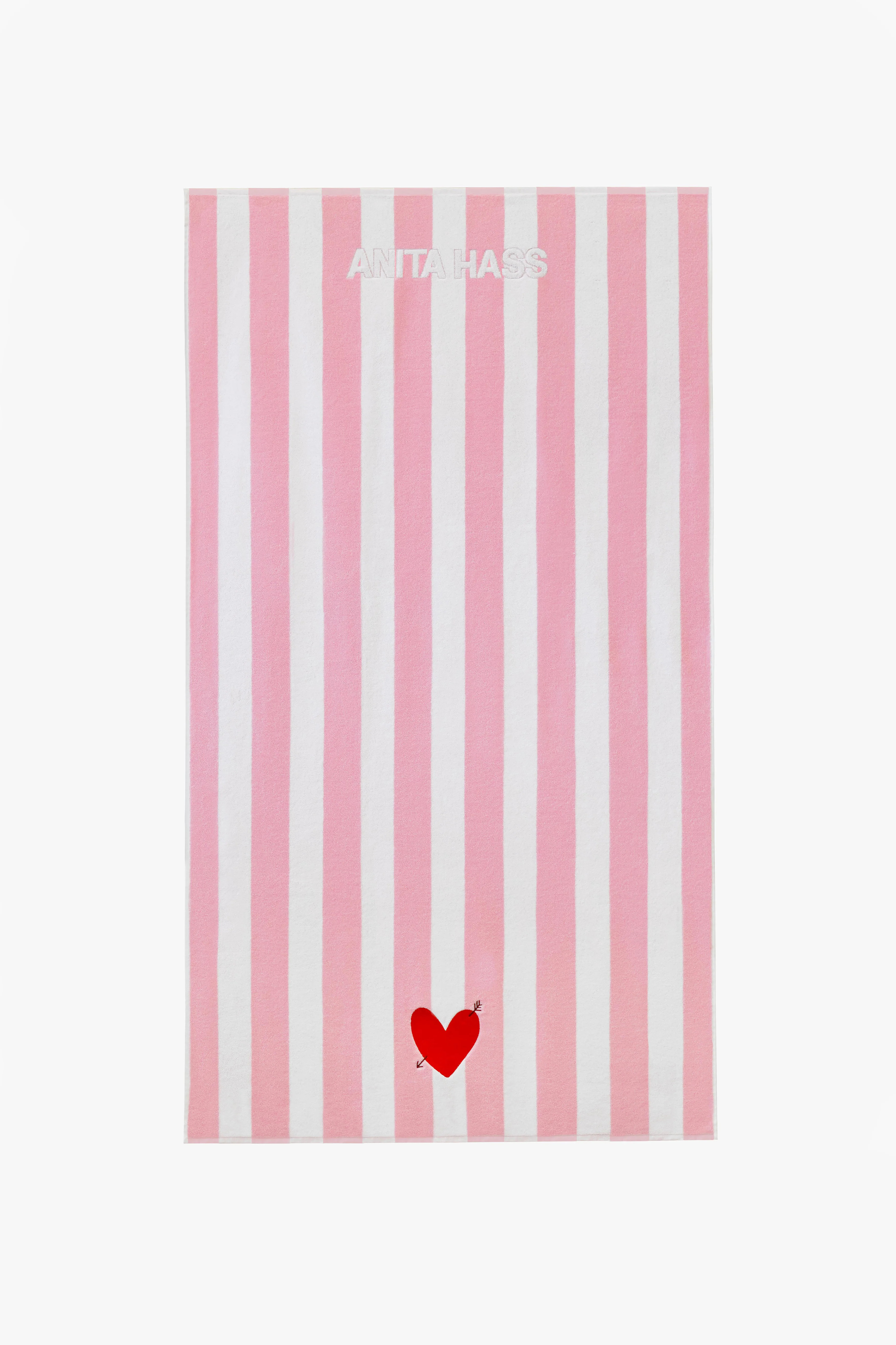 Handtuch 'Heart' in Bonbon/Wei\u00df | ANITA HASS