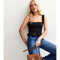 Women's Black Floral Print Shirred Cami Top New Look | New Look (UK)