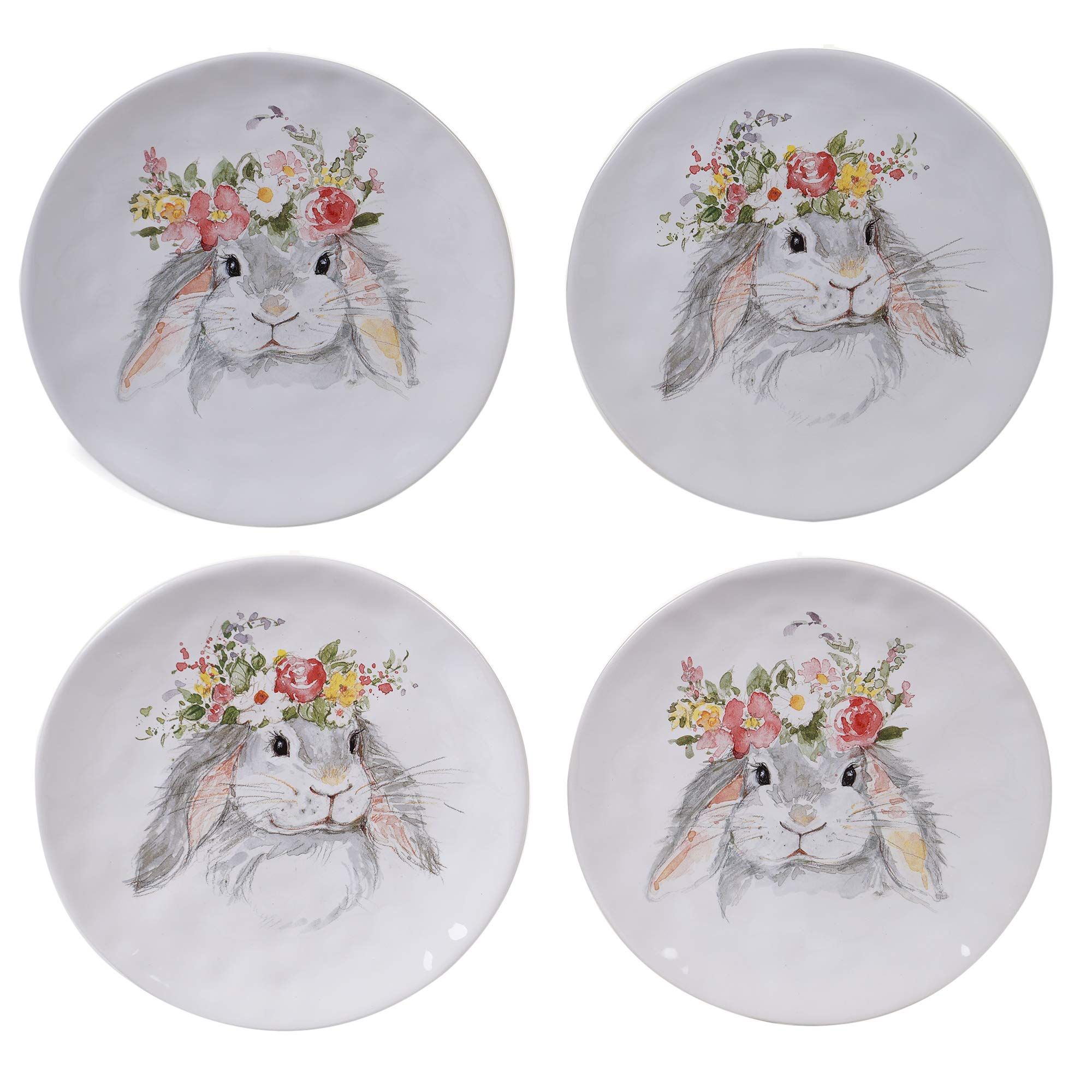 Certified International Sweet Bunny 8.5" Salad/Dessert Plates,Set of 4, 2 Assorted Designs, Diameter | Amazon (US)