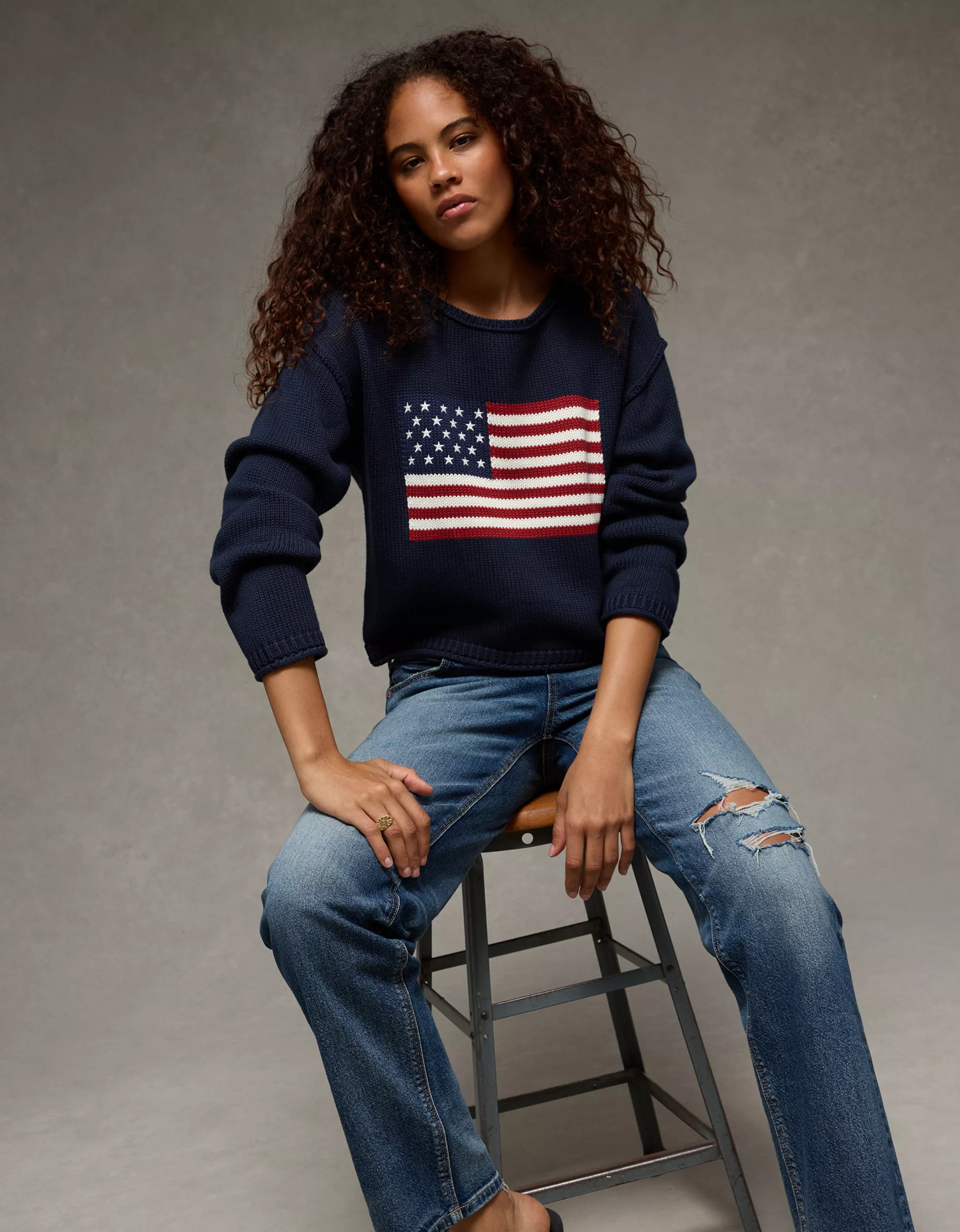 AE American Flag Graphic Sweater | American Eagle Outfitters (US & CA)