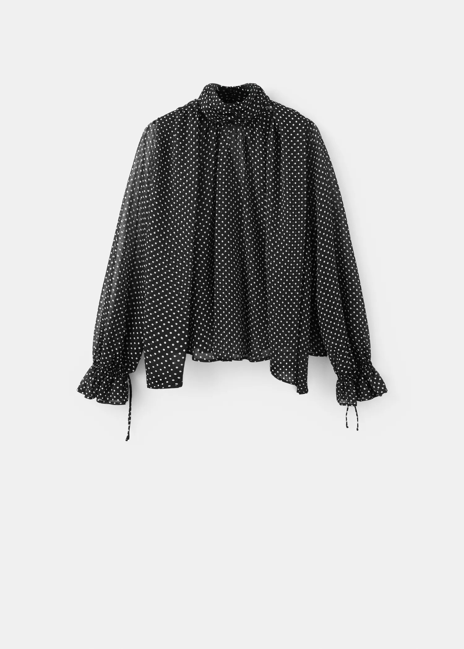 Polka dot high-neck blouse | MANGO (UK)