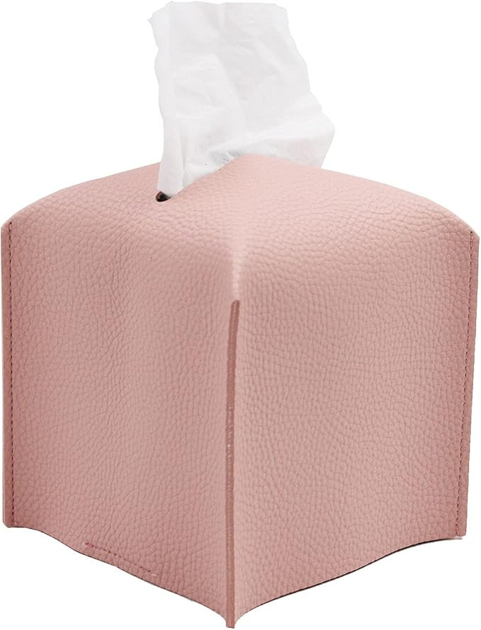 Livelab Tissue Box Cover Holder, Square Modern Decoration PU Leather Facial Tissues Case Roll Pap... | Amazon (US)