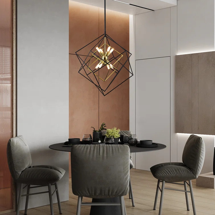 Castille 8 - Light 72.3''h Dimmable Geometric Chandelier | Wayfair North America