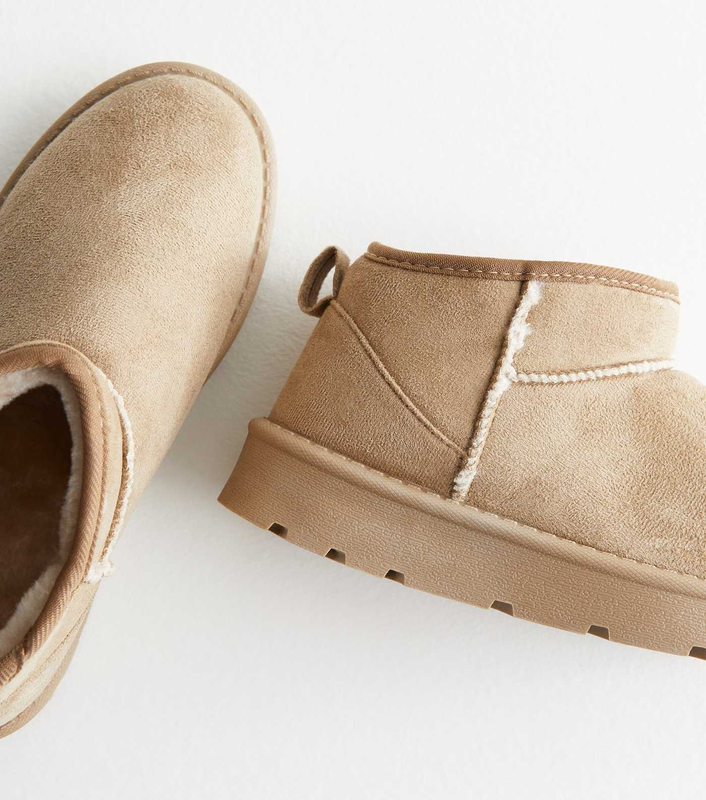 Truffle Light Brown Suedette Slipper Boots | New Look | New Look (UK)