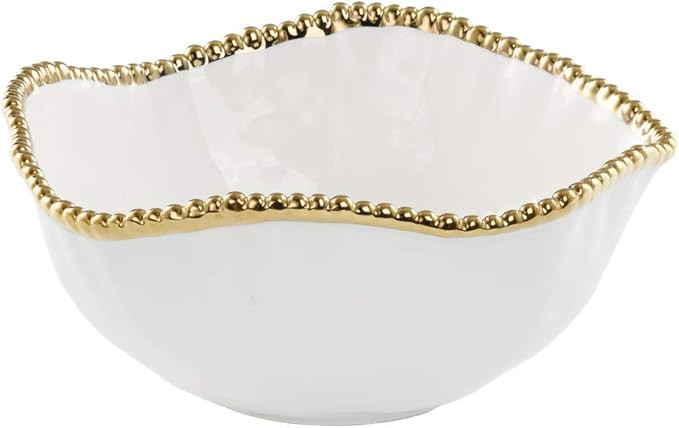 Pampa Bay Golden Salerno Porcelain Large Salad Bowl | Amazon (US)