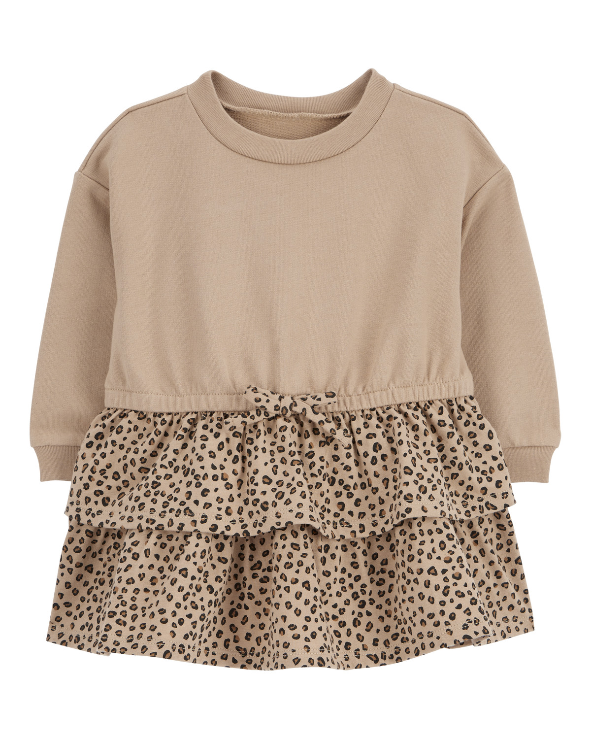 Baby Leopard Ruffle Long-Sleeve Dress | Carter's Inc