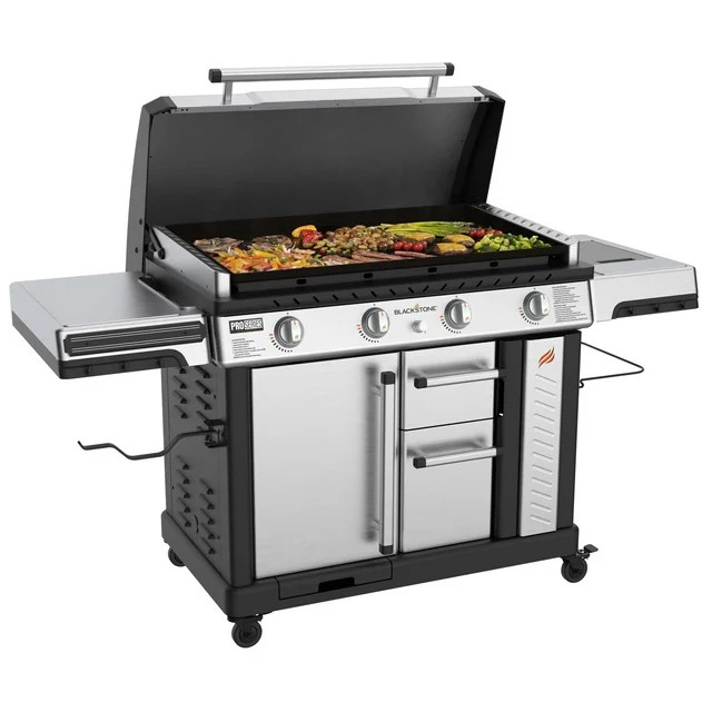 Blackstone ProSeries 4-Burner 36" Propane Griddle with Stainless Steel Cabinet and Hood | Walmart (US)