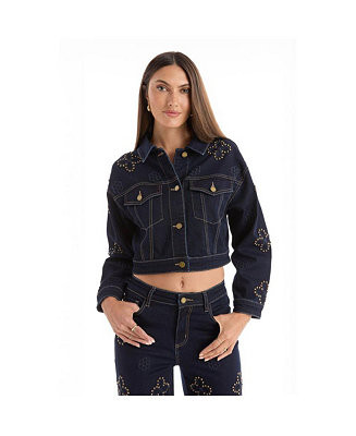Women's Kaia Studded Jacket - Indigo | Macy's