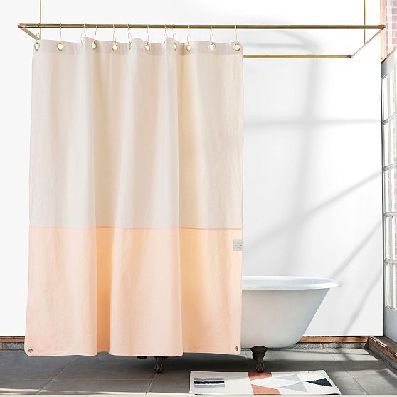 Quiet Town Home Shower Curtain, Orient, Natural Canvas, Cloud | West Elm (US)