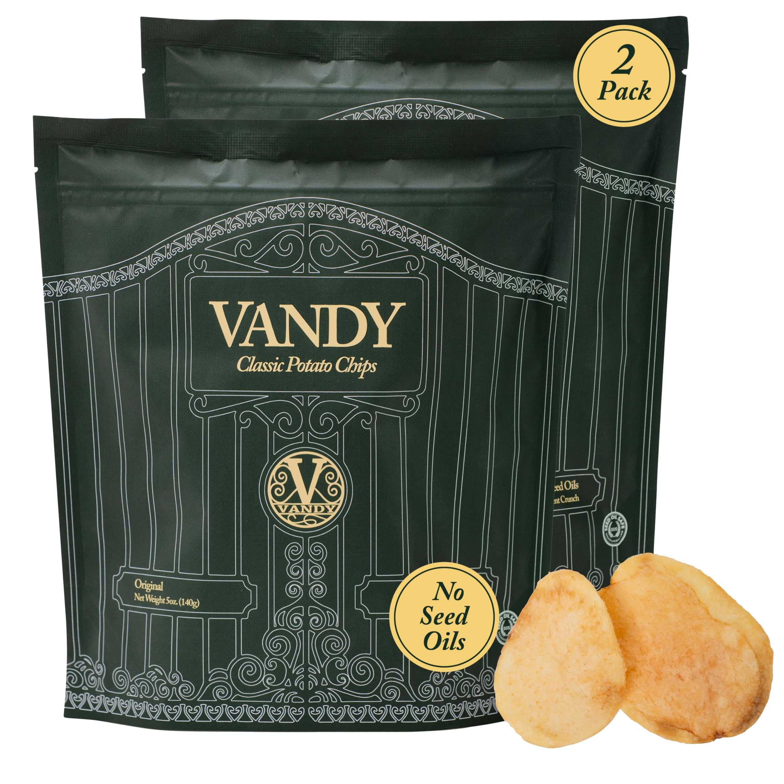 Vandy Crisps Potato Chips - Vegetable & Seed Oil Free Snacks - Gluten Free Potato Chip - Healthy ... | Amazon (US)