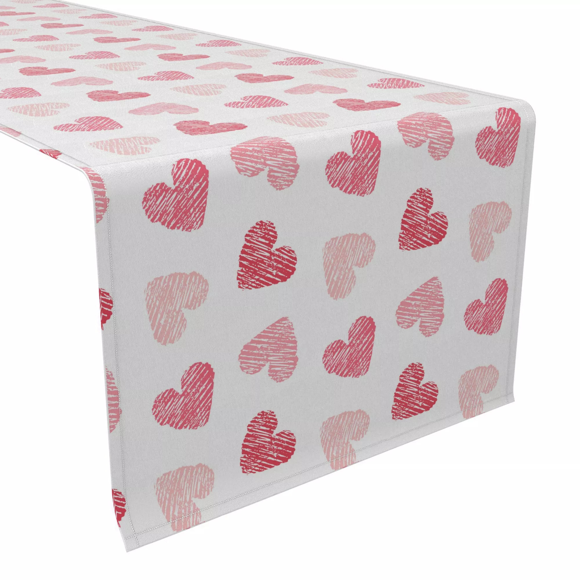 Table Runner, 100% Cotton, 16x72", Valentine's Shaded Hearts | Kohl's