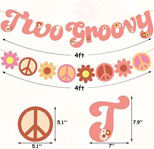 Two Groovy Party Banner Pre-strung Hippie Party Decorations Flower Girl 2nd Birthday Party Supplies  | Amazon (US)