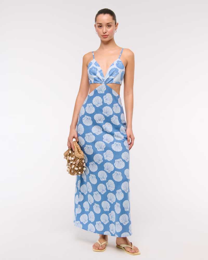 The A&F Julia Slip Cutout Maxi Dress | Abercrombie & Fitch (US)