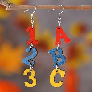 Fashion Geometric Elegant Drop Wooden Acrylic Earrings for Women - Long Boho Multicolor Lightweig... | Amazon (US)