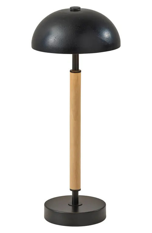 ADESSO LIGHTING Ronny Cordless LED Table Lamp in Natural Wood/black at Nordstrom | Nordstrom