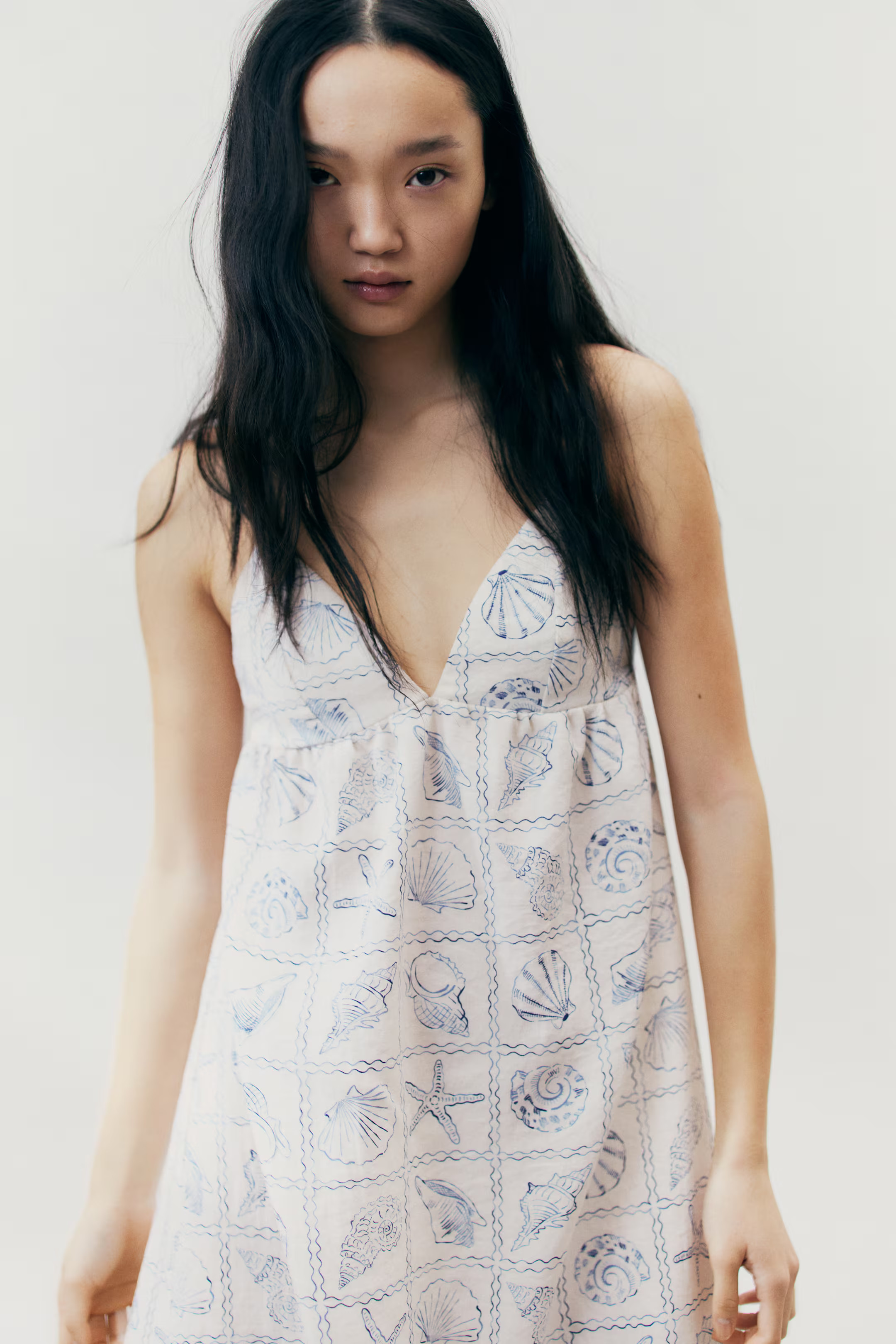 Tie-Detail Maxi Dress - Cream/seashells - Ladies | H&M US | H&M (US + CA)