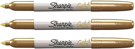 Sharpie Gold Metallic Fine Point Permanent Marker - Pack of 3 | Amazon (US)