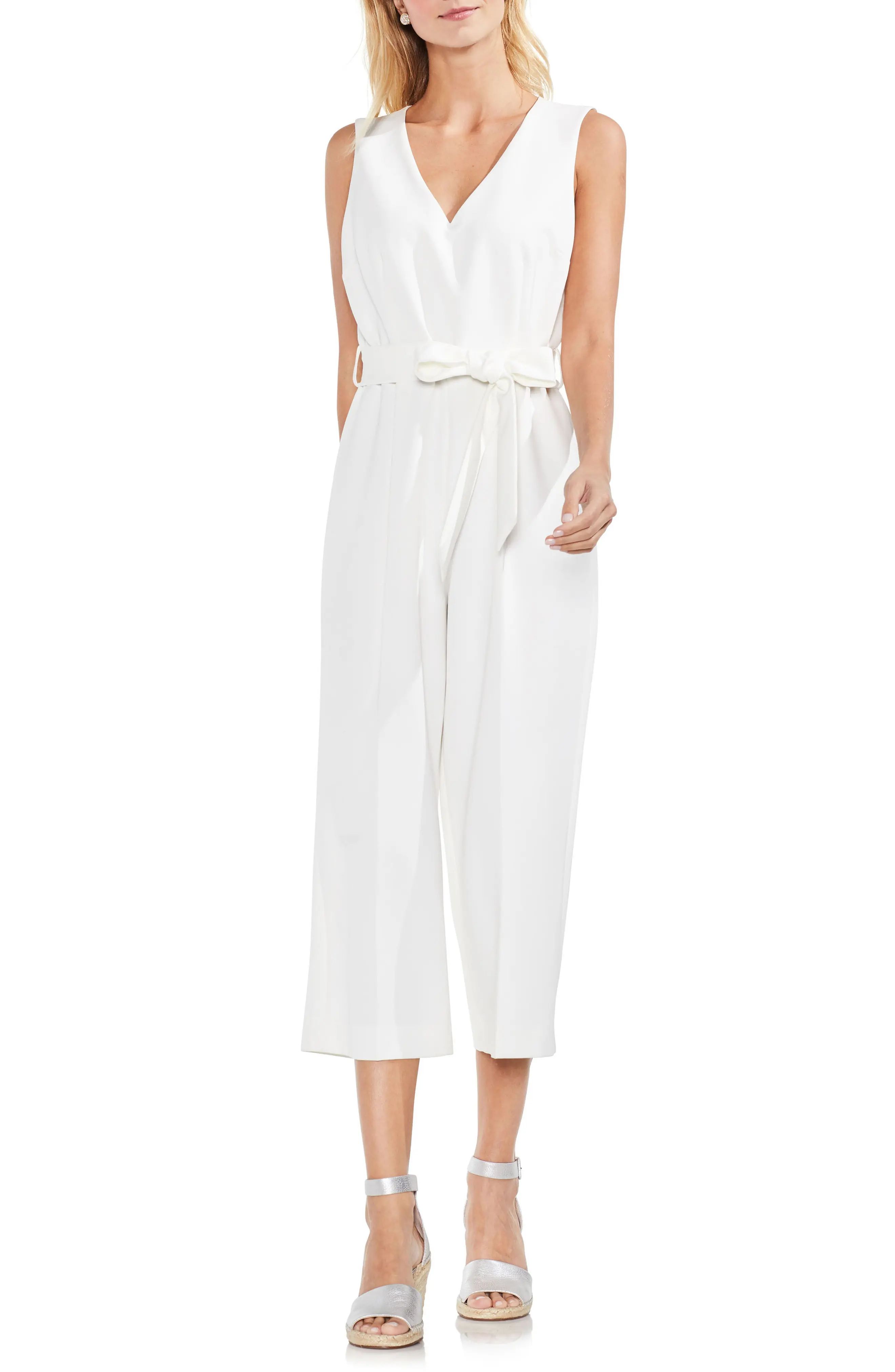 Vince Camuto Sleeveless Tie Waist Jumpsuit | Nordstrom