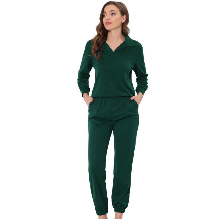 cheibear Womens Lounge Sets Sweatsuit Sleepwear Pajama with Pockets Pullover Tracksuits | Target