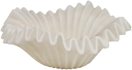 Braxio White Decorative Bowl – Resin Ruffle Bowl for Entryway, Dining Table Centerpiece, Fruit ... | Amazon (US)