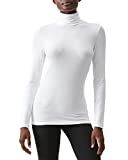 Michael Stars Women's 2x1 Ribbed Long Sleeve Turtleneck, White, One Size | Amazon (US)
