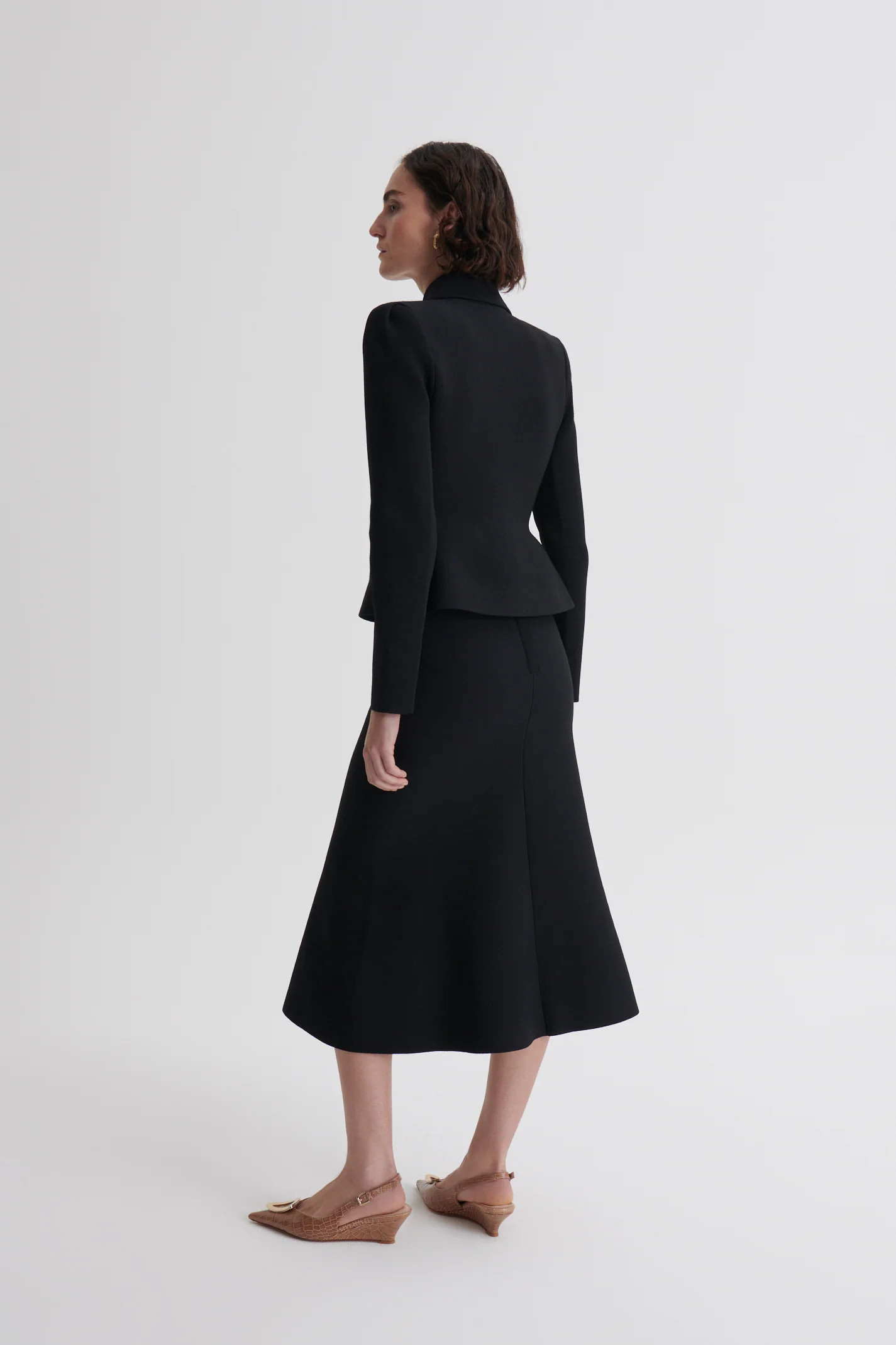 CREPE KNIT SOFT HEM SKIRT - BLACK - Scanlan Theodore | Scanlan Theodore US