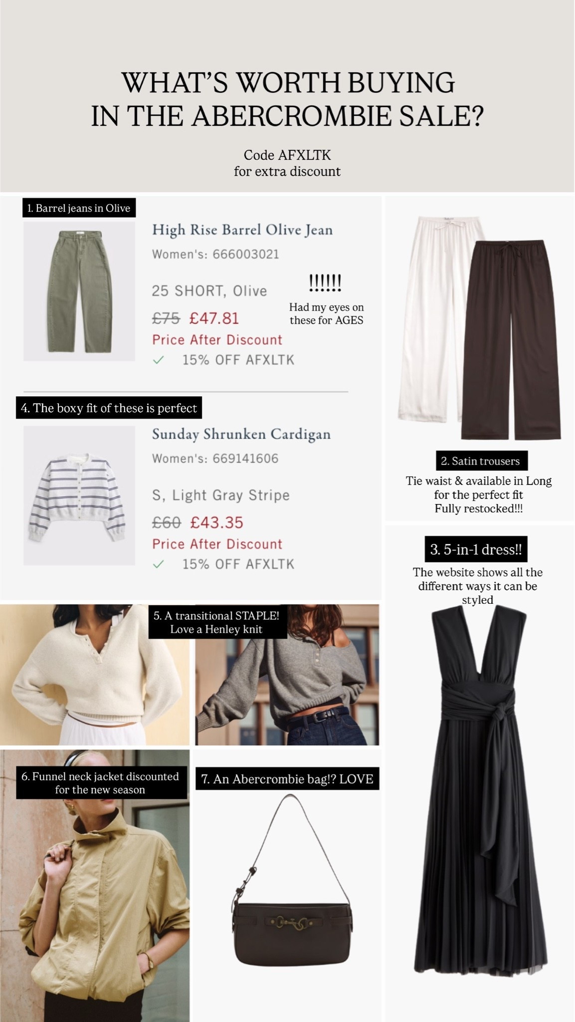 Things worth buying in the Abercrombie sale this weekend 🤎 @abercrombie

#LTKuk #LTKstyletip #LTKautumn