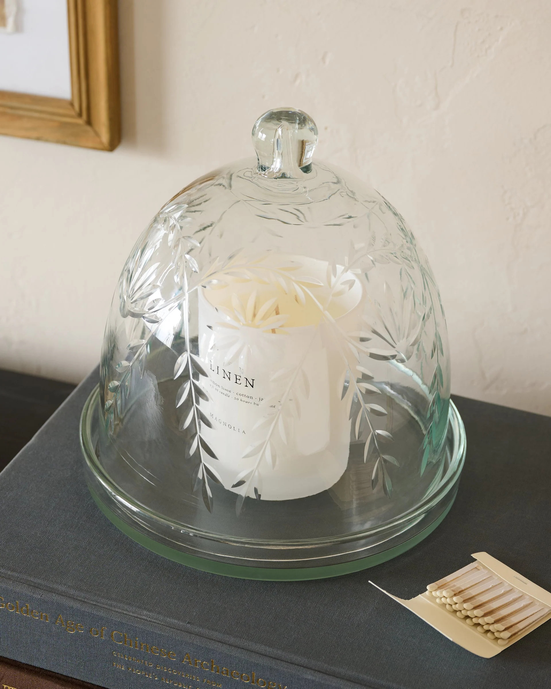 Vivian Cut Glass Candle Cloche | Magnolia