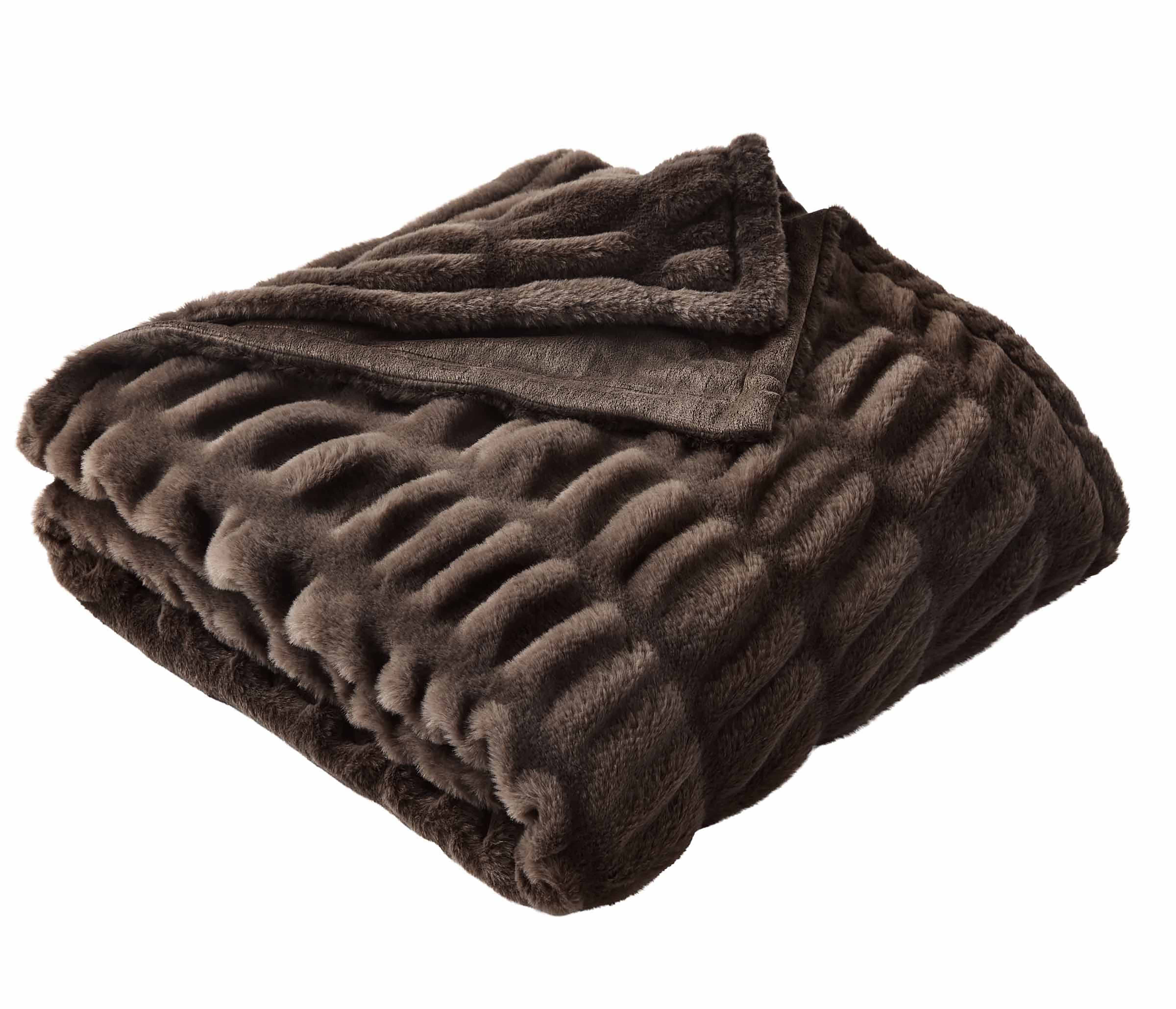 Better Homes & Gardens Brown Ruched Faux Fur Throw, 50"x72", Adult/Teen - Walmart.com | Walmart (US)