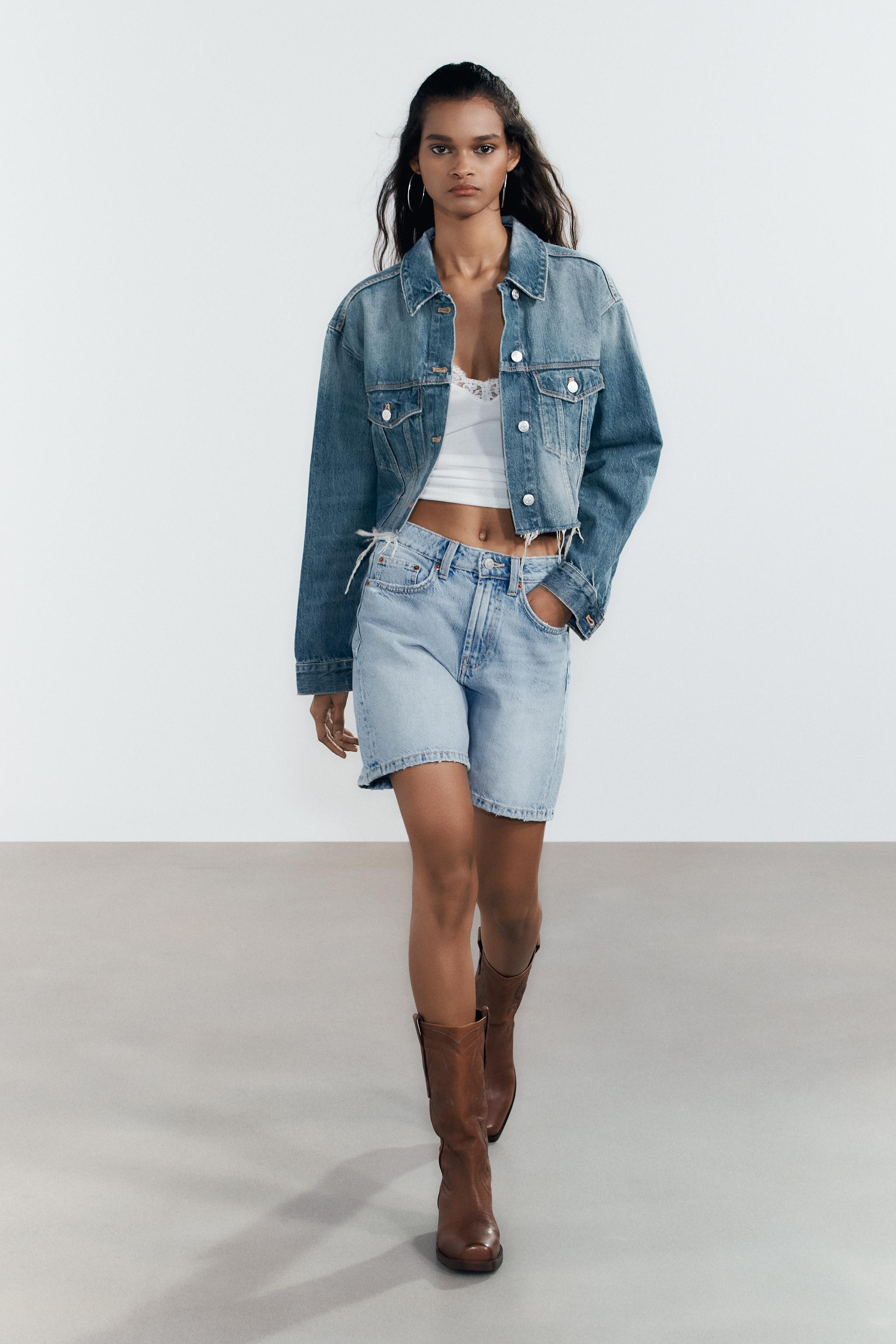 TRF MID-RISE DENIM BERMUDA SHORTS | Zara US