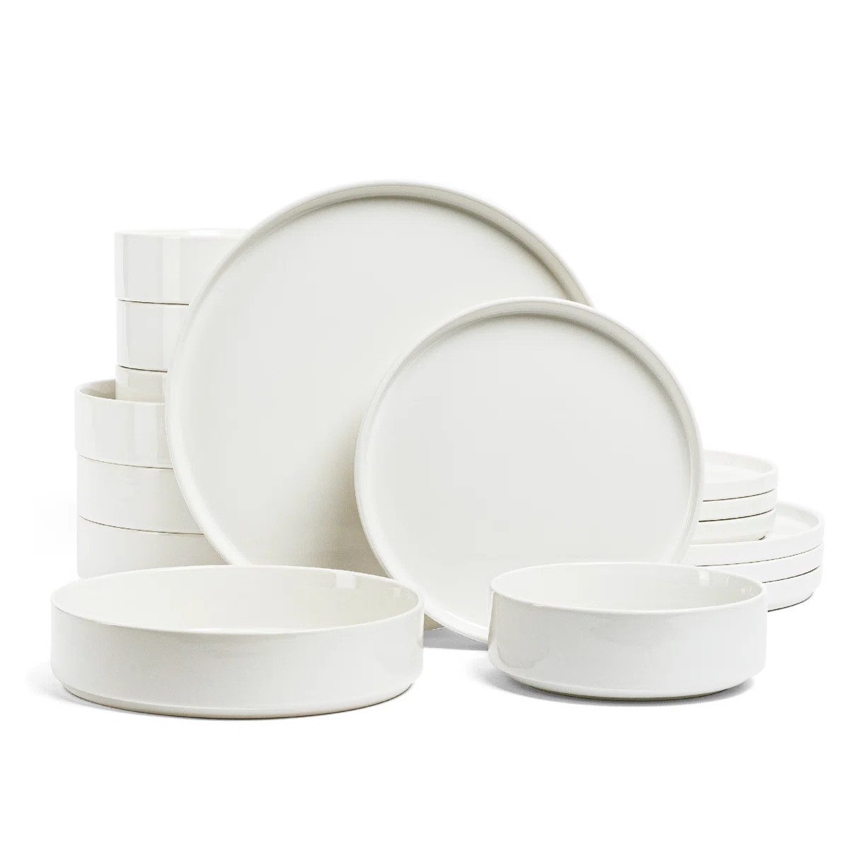 over&back Stackable 16-Piece Semi Hand-Finished Stoneware Dinnerware Set (Set of 4) | Wayfair North America